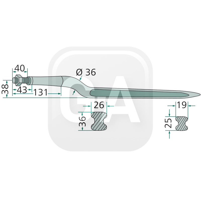 Dent chargeur frontal